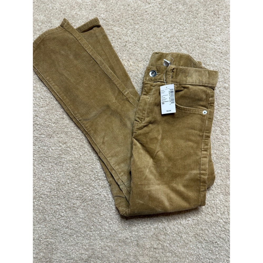 Gap Corduroy Pants Kids Size 10 Acorn Brown NWT Slim Fit Ribbed Trousers‎